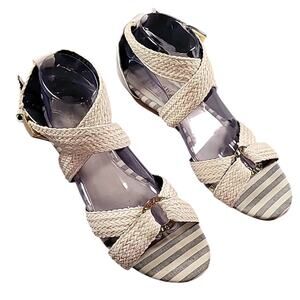 Sperry Top-Sider Alvina Ivory Wedge Espadrille Sandals ⛵ Summer Chic Size 10M